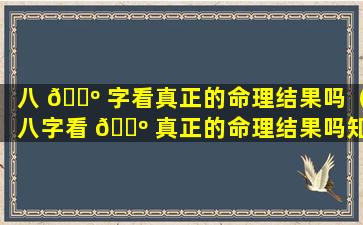 八 🌺 字看真正的命理结果吗（八字看 🐺 真正的命理结果吗知乎）